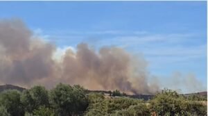 Zjarr i përmasave të mëdha në Radostinë, situatë e vështirë në terren